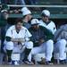 The Eastern dugout watches game action as Eastern takes on Michigan State at Oestrike Stadium on Wednesday.  Melanie Maxwell I AnnArbor.com